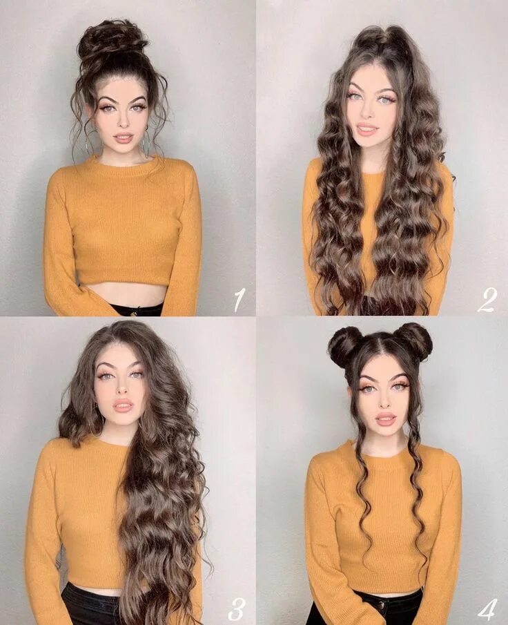 Красивые прически на прогулку Gülcan & Sahinur Twins on Instagram: "Which hairstyle is your favorite? 1, 2, 3 
