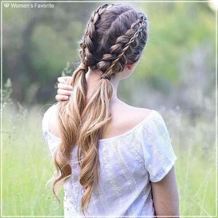 Красивые прически на прогулку Красивая и легкая прическа на каждый день #hair_WF #hairstyle #hairstyles #hairc