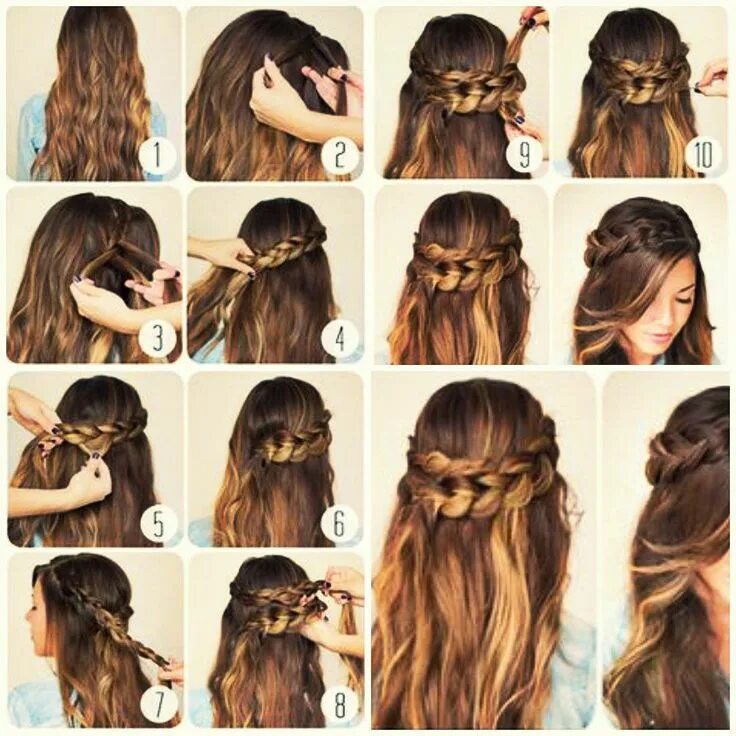 Красивые прически на прогулку легкие Pin on DIY Hairgasm Braids for thin hair, Half crown braids, Hairstyles for thin