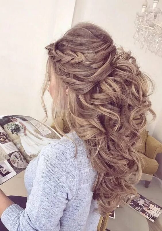 Красивые прически на русые волосы Pin by Howard Embleton on Design 10. Elegant wedding hair, Long hair styles, Diy