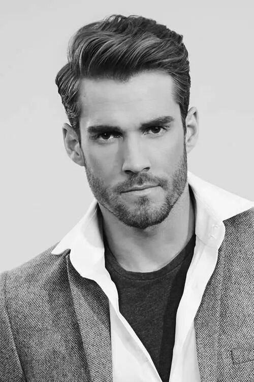 Красивые прически на средние волосы для мужчин Barbe Chic de la semaine Mens hairstyles medium, Side part hairstyles, Mens hair