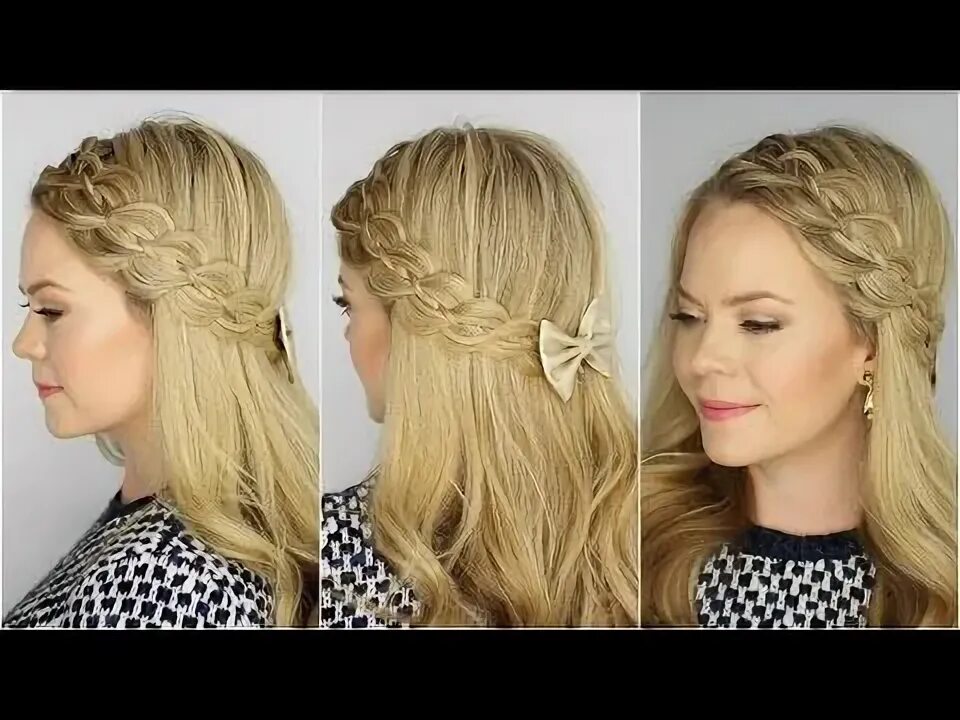 Красивые прически на средние волосы осветленные Four Strand Headband Braid Headband hairstyles, Braided hairstyles, Bridesmaid h