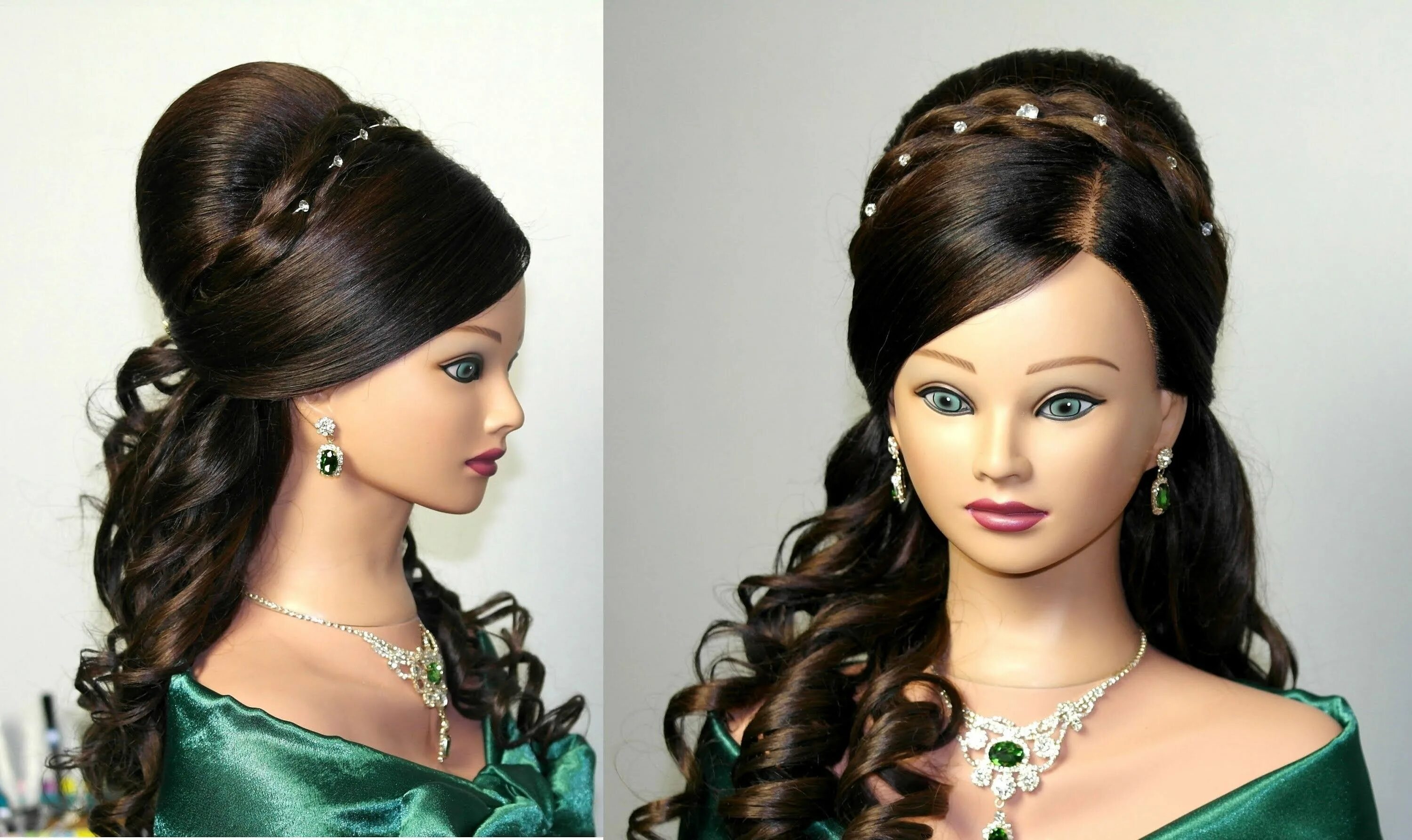 Красивые прически на средний волос видео Curly wedding prom hairstyle for long hair. Prom hairstyles for long hair, Long 