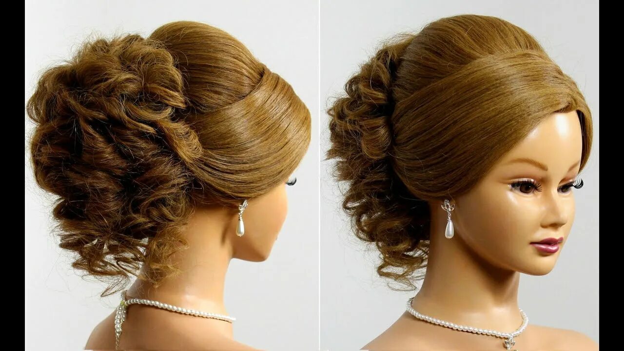 Красивые прически на средний волос видео Prom hairstyle for long medium hair tutorial. Wedding updo. - YouTube