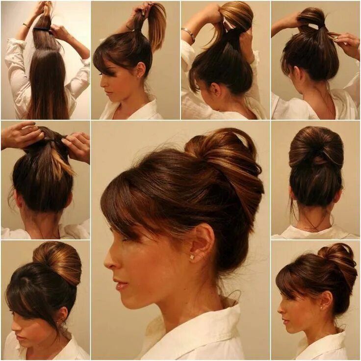 Красивые прически на среднюю длину на работу Hair Style Insipiration Easy hair updos, Elegant hairstyles, Long hair styles