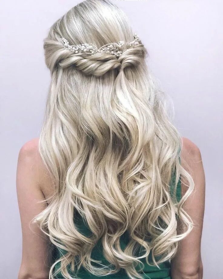 Красивые прически на светлые волосы 34 Stunning Women Half Up Half Down Wedding Hairstyle Ideas Blonde wedding hair,