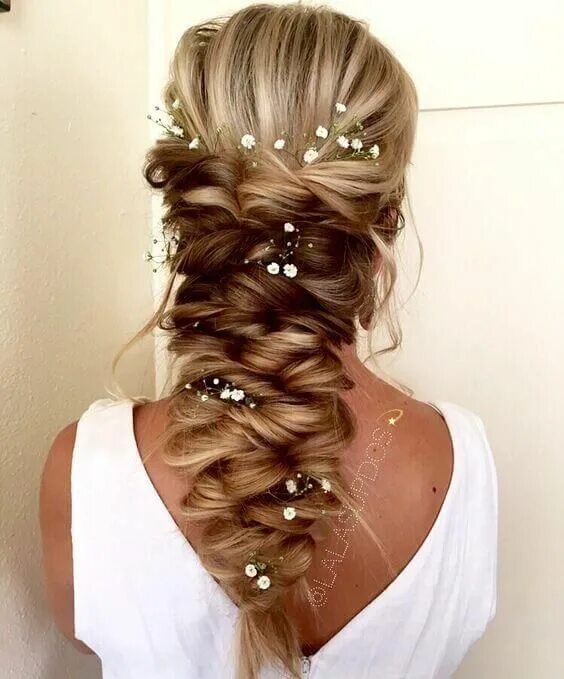 Красивые прически на выпускной на длинные Пышная французская коса Long hair styles, Wedding hairstyles, Romantic wedding h