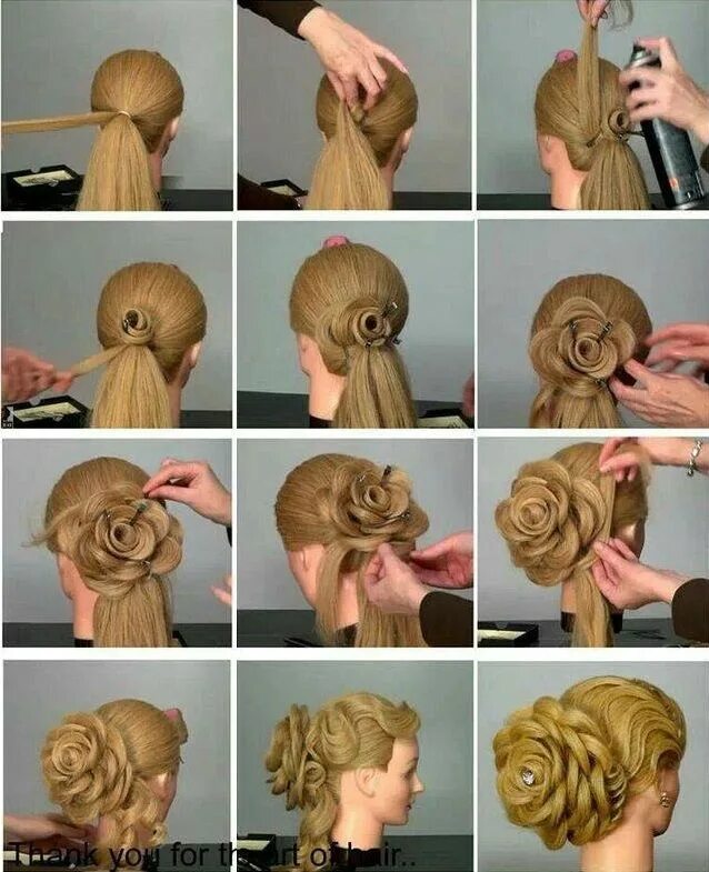 Красивые прически поэтапно Amazing Flower Hairstyle - AllDayChic Hair hair, Cabelo longo bonito, Penteados 