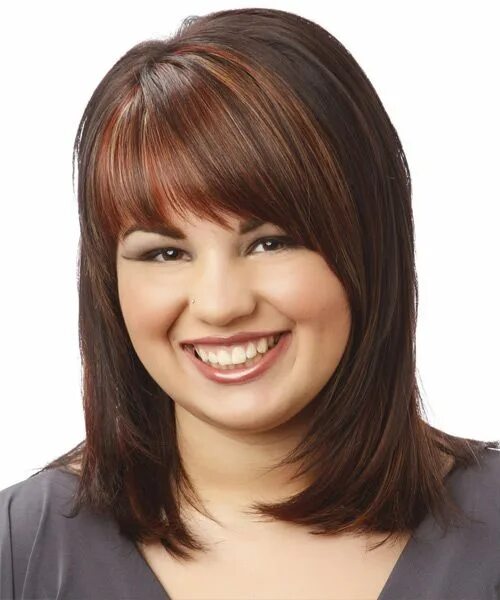 Красивые прически полных женщин Medium Straight Hairstyle Straight hairstyles, Medium hair styles, Hair styles