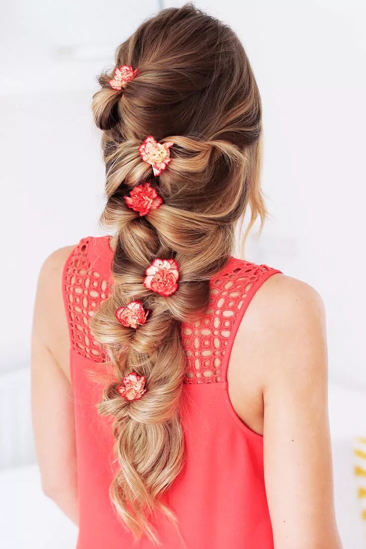 Красивые прически пожалуйста Thick Voluminous Long Bow Braid with Dirty Blonde Luxy Hair Extensions on the be