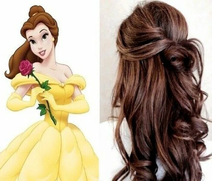 Красивые прически принцесс 8 Disney Wedding Hair Styles - After Ever After Shoes Belle hairstyle, Disney ha