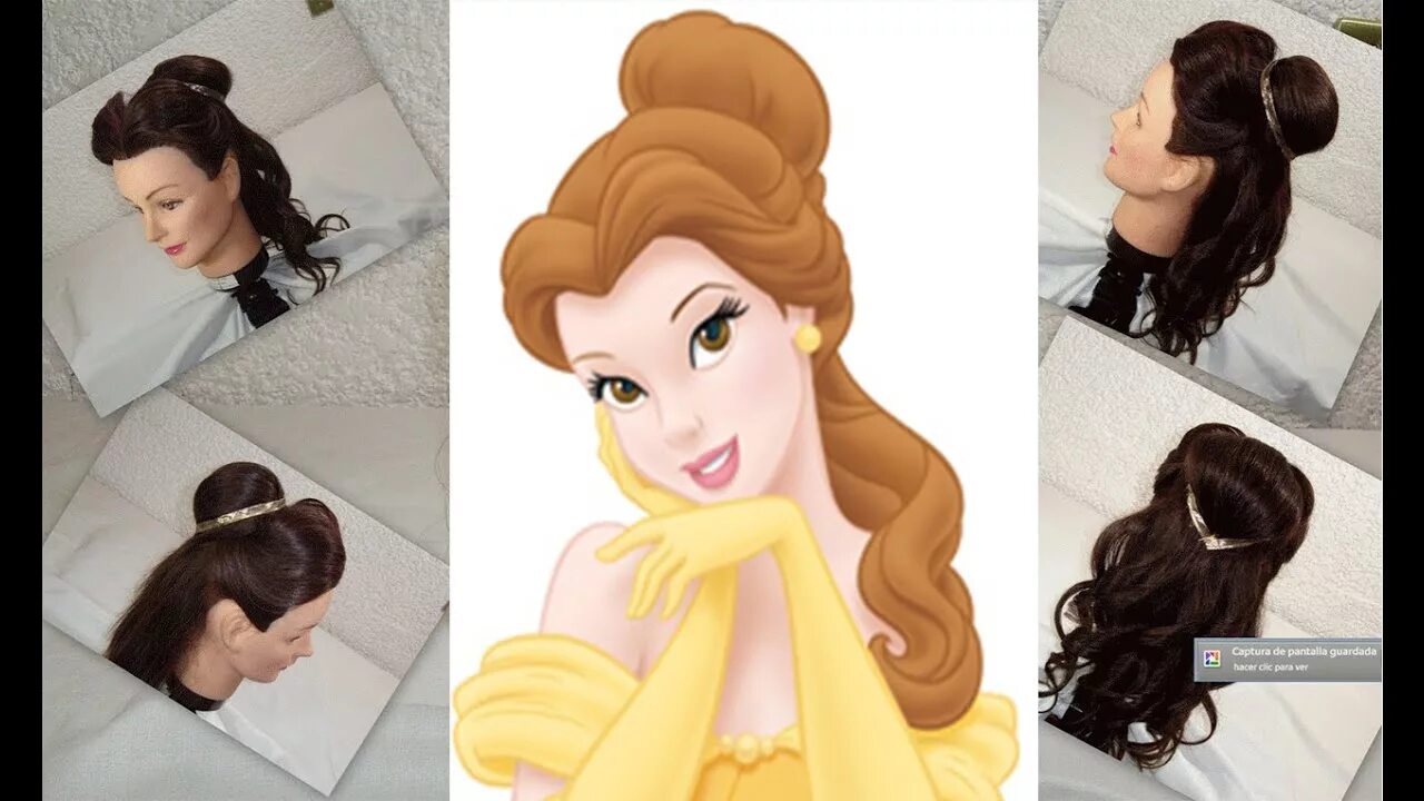 Красивые прически принцесс Peinado de la Princesa Bella / Belle princess hairstyle. - YouTube