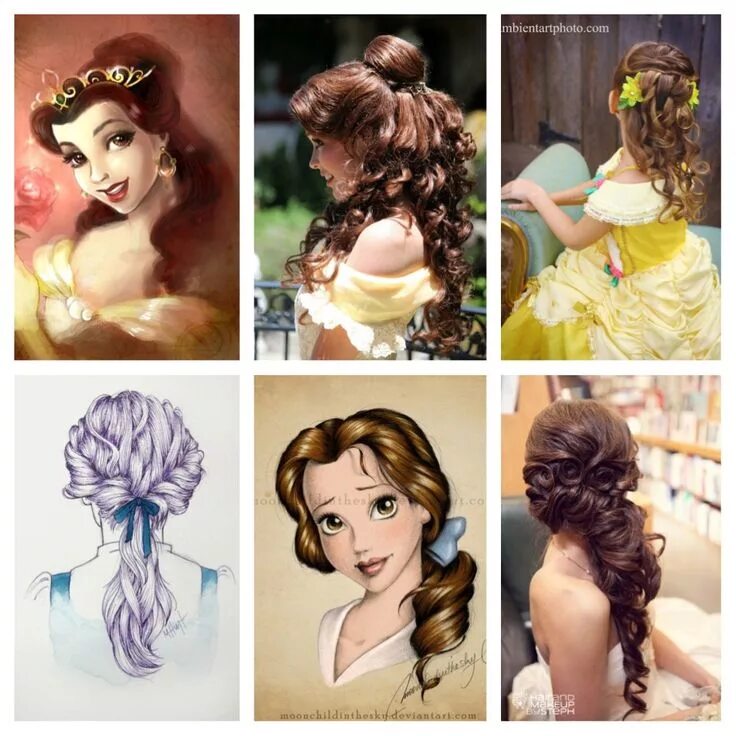 Красивые прически принцесс Princess belle hair ideas Belle hairstyle, Princess belle hair, Princess hairsty