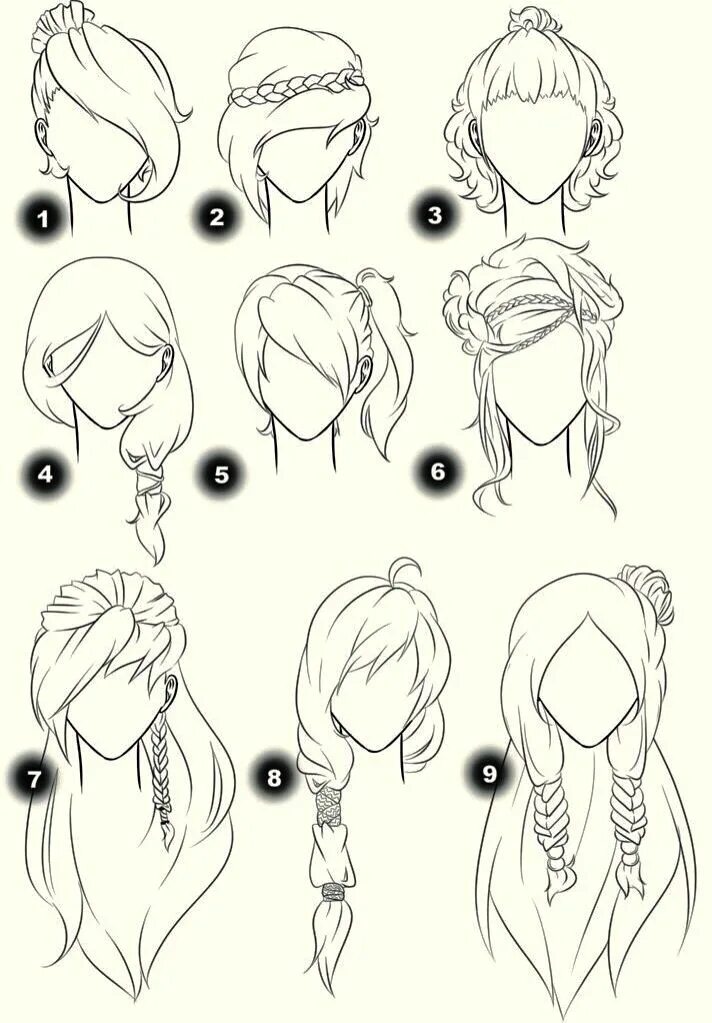 Красивые прически рисовать Different hairstyles for u to try. Drawing tutorial, Drawings, Art reference