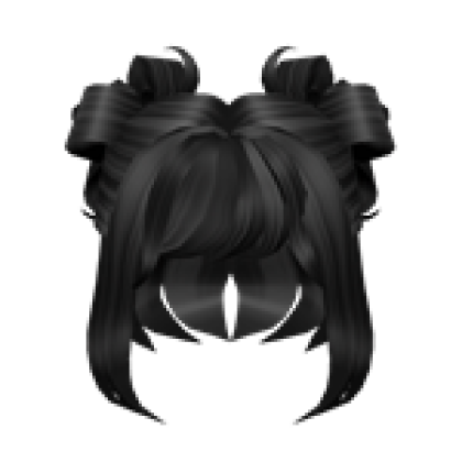 Красивые прически роблокс Black Fluffy Short Bun Hair - Roblox