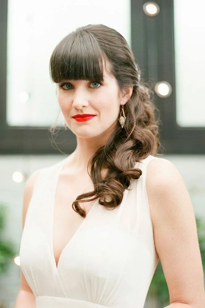 Красивые прически с челкой Wedding Hairstyles With Bangs 30 Best Looks Guide For 2023 Long hair wedding sty