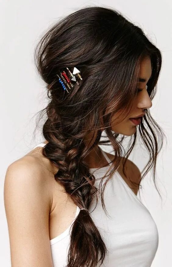 Красивые прически с длинными волосами для женщин With Love From CA 5 Beaded Hair Pin Set - Womens Jewelry - Multi - One Long brai