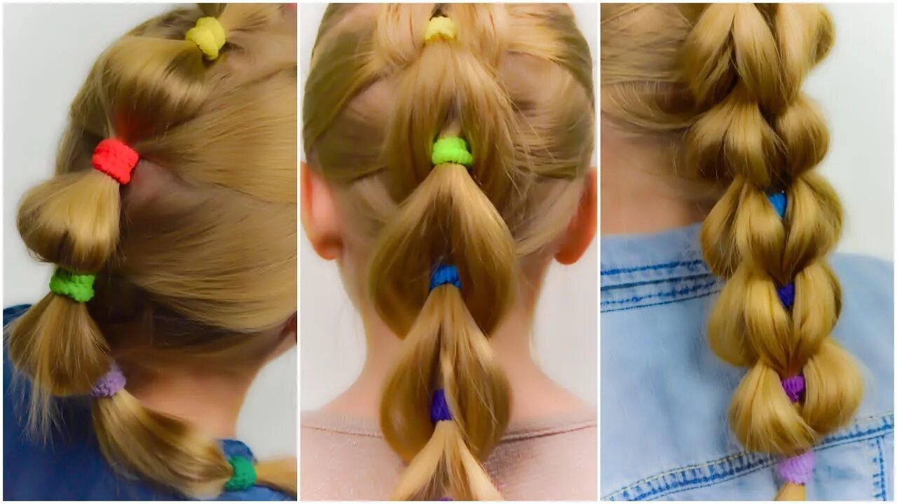 Красивые прически с двумя резинками 1-2-3 STRAND MOHAWKS with elastics. COMPILATION #3 - YouTube