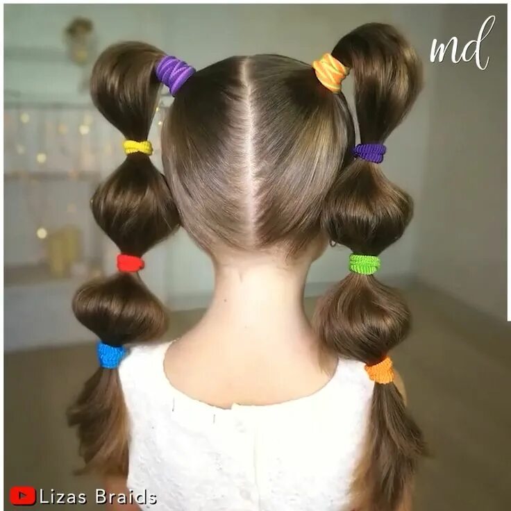 Красивые прически с двумя резинками LITTLE GIRL HAIRSTYLES Video Peinados niña pelo largo, Trenzas para cabello larg