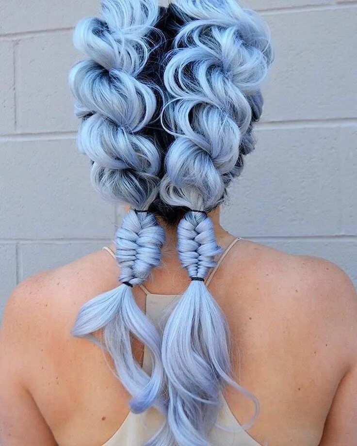 Красивые прически с канекалоном для девушки Top 16 hair colour trends for this summer 2017 - Lavender Blonde - Pastel Blue h