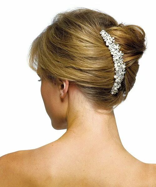 Красивые прически с крабиком на средние Ivory Pearls & Crystal Flowers Hair Comb