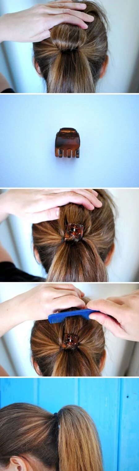 Красивые прически с крабиком в школу Pin on H A I R