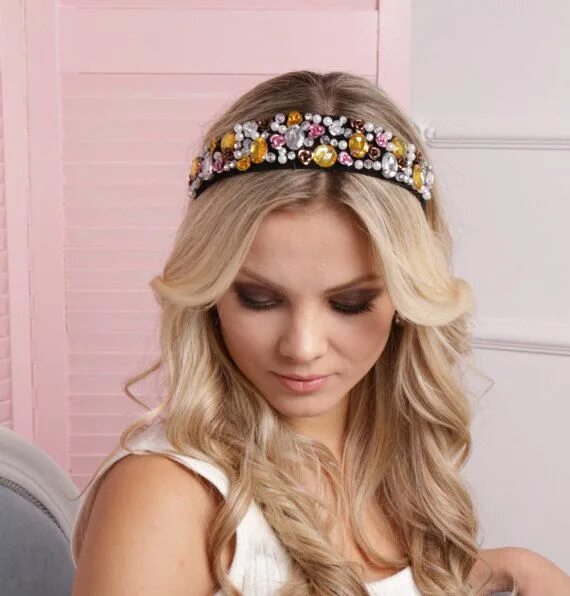 Красивые прически с ободком Pin on Bridal hair vine, Beaded headband adult