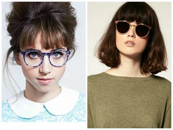 Красивые прически с очками Bangs and glasses can be adorable, quirky or edgy but it could also look like yo