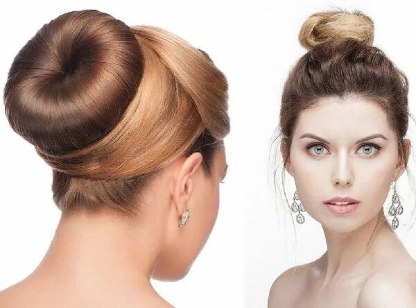 Красивые прически с шиньонами Prom Hair für lange Frisuren & Bun Haarfarbe Ideen