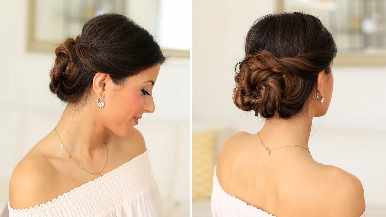 Красивые прически с собранными волосами 2 Minute Elegant Bun Hair Tutorial Luxy Hair - YouTube