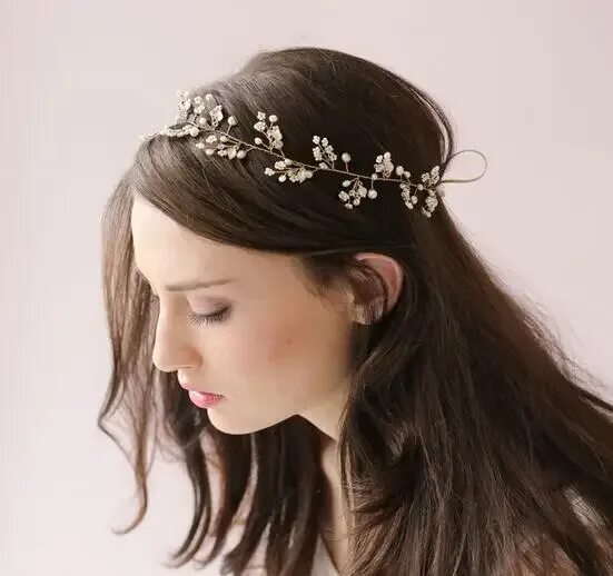 Красивые прически с украшениями New Women Girl Bridal Pearls Beads Crystal Headband Rhinestone Wedding Hair Band