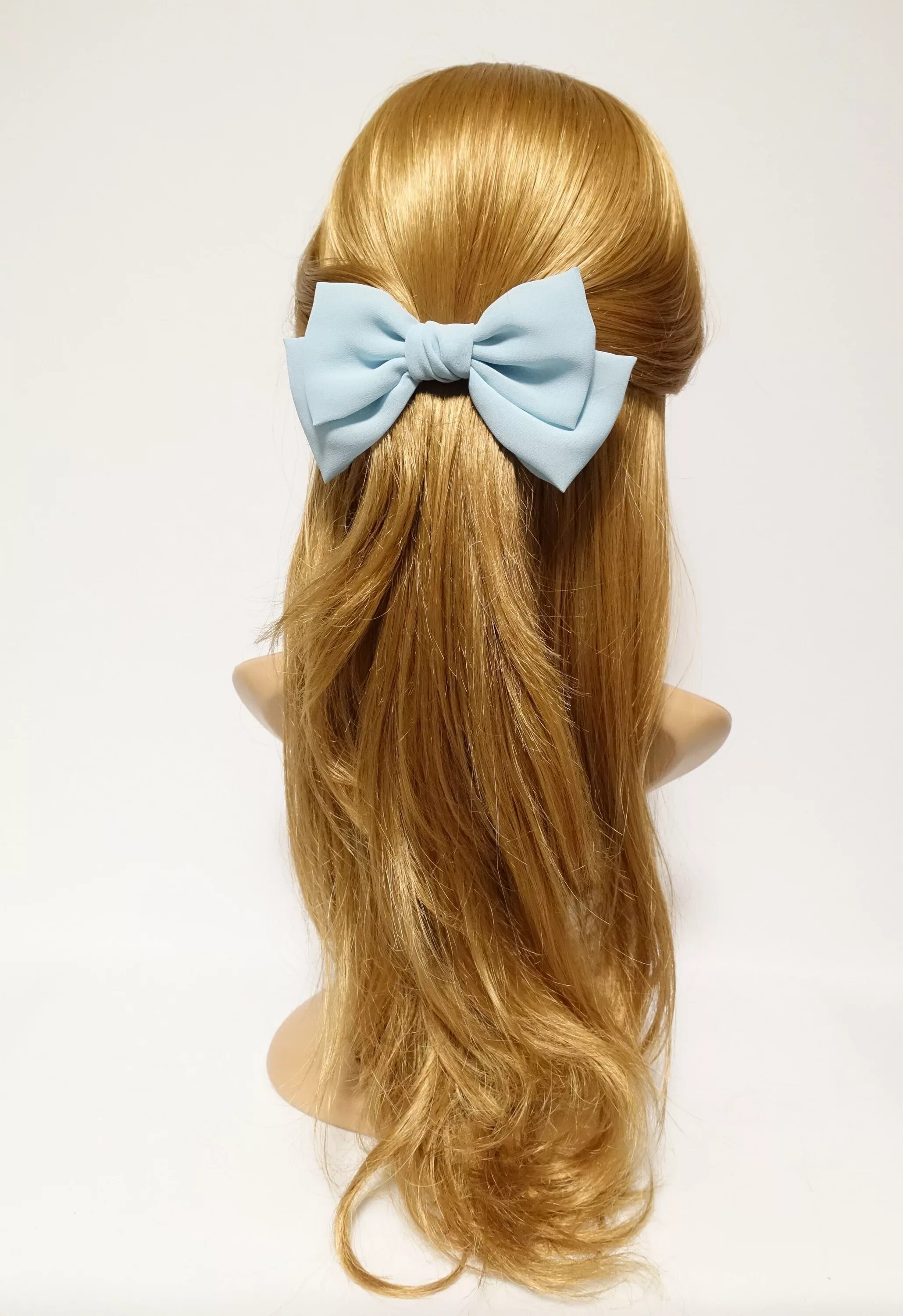 Красивые прически с заколкой бант chiffon Bow french hair barrette Solid Color Layer hair bow Women Hair Diy hair 