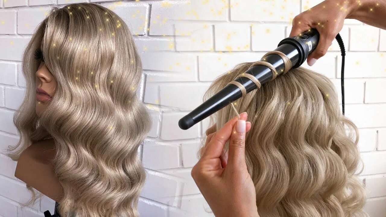 Красивые прически сделанные плойкой Локоны на конусную плойку how to curl your hair - YouTube Rizos, Ondas, Glam