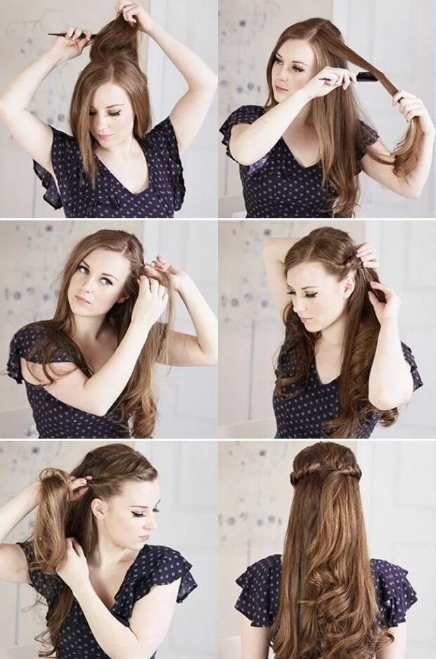 Красивые прически сделать самой дома Pin on Hair Hair styles, Princess hairstyles, Long hair styles