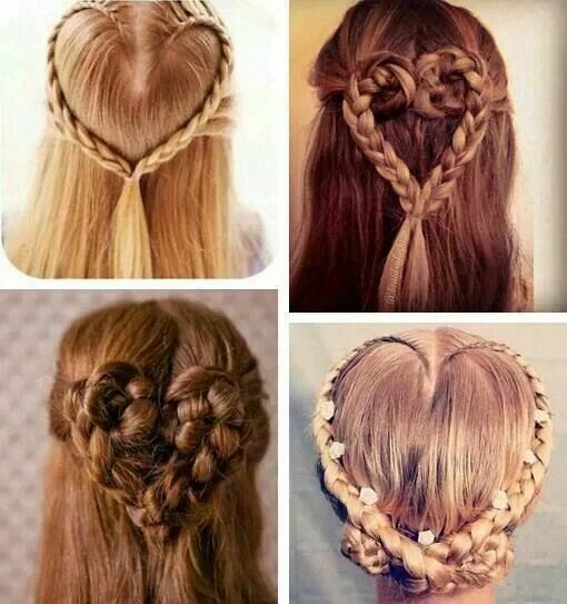 Красивые прически сердечки Hjertehår Hair braid heart, Heart braid, Glamorous hair