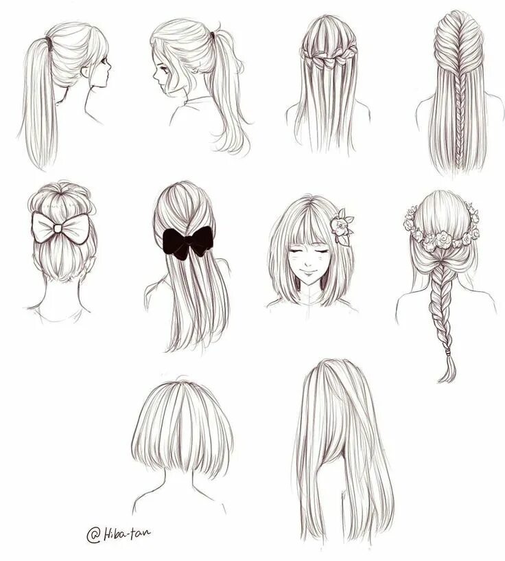 Красивые прически срисовка Pin on Human figure Girl drawing sketches, Drawing hair tutorial, Girl hair draw