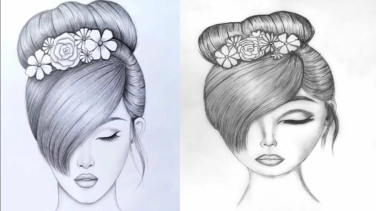 Красивые прически срисовка I tried to recreate Farjana drawing academy drawings /Recreation/ pencil drawing