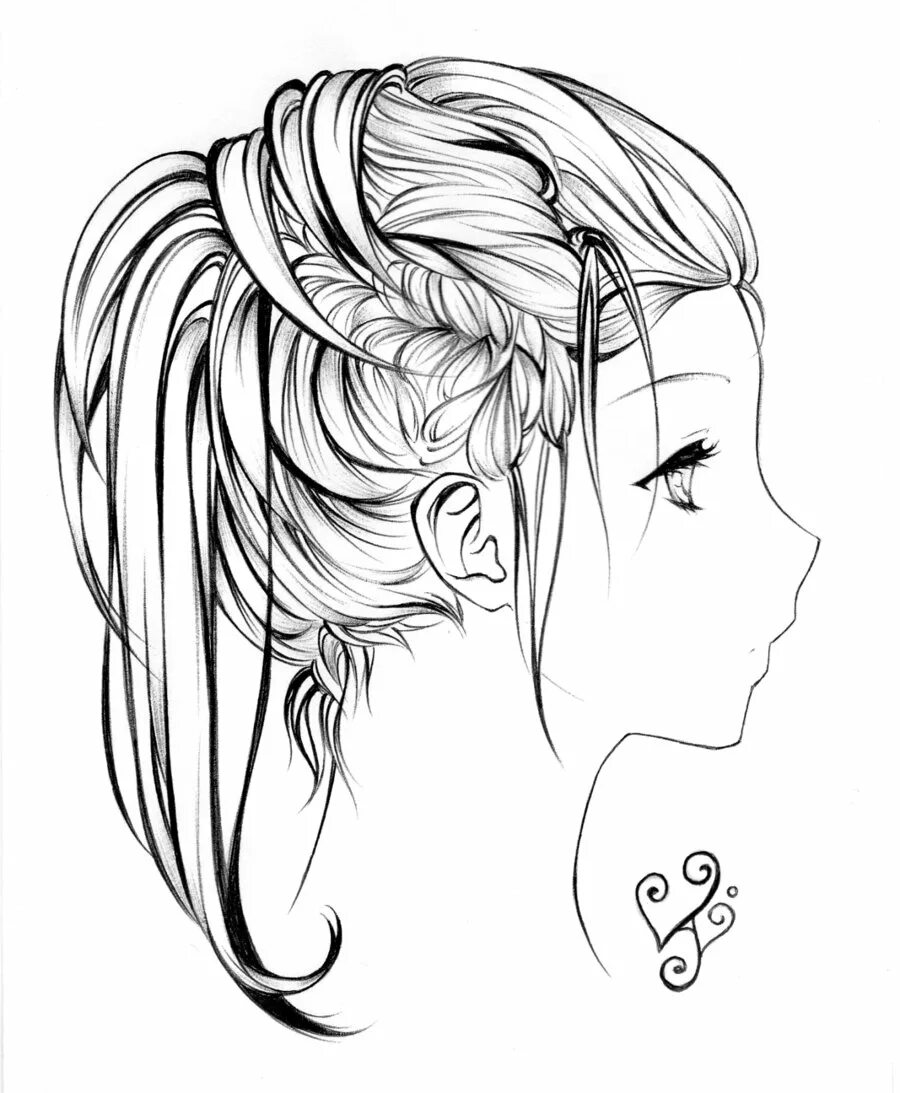 Красивые прически срисовка Drawing Line Art at PaintingValley.com Explore collection of Drawing Line Art