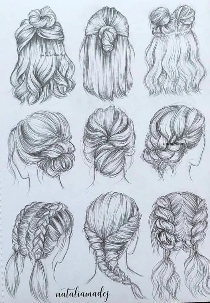Красивые прически срисовка Kati (ronjablock04) on Pinterest Disegno di capelli, Disegno dei capelli, Come d