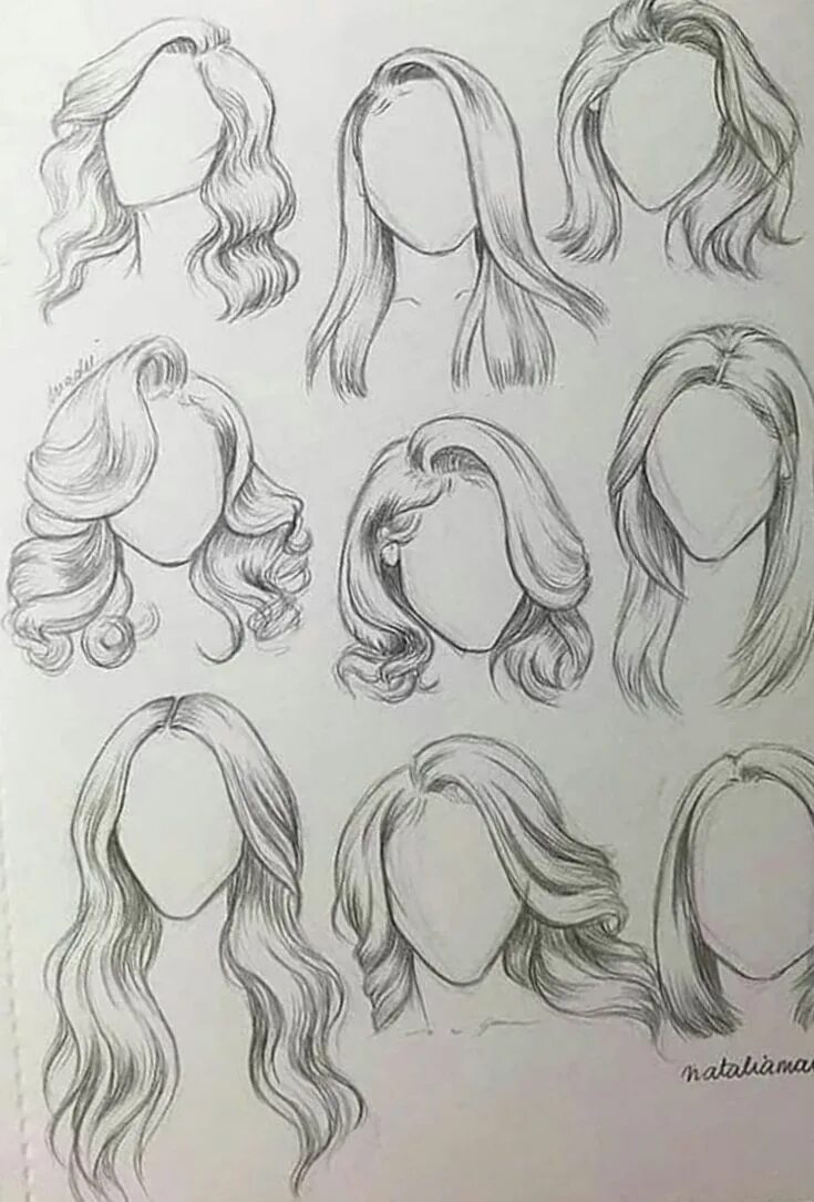 Красивые прически срисовка Pin on cabeza Art drawings, Sketches, Pencil art drawings