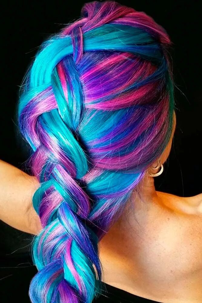 Красивые прически цветные Best Purple And Blue Hair Looks Bright hair, Candy hair, Cool hair color