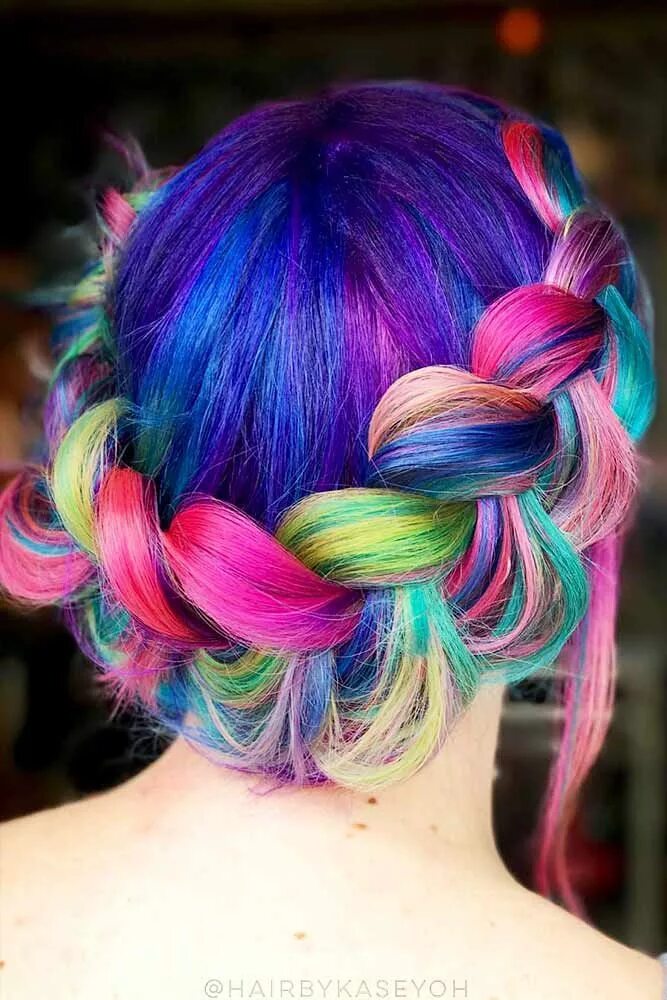 Красивые прически цветные 33 Rainbow Hair Styles To Look Like A Unicorn Rainbow hair, Hair styles, Hair