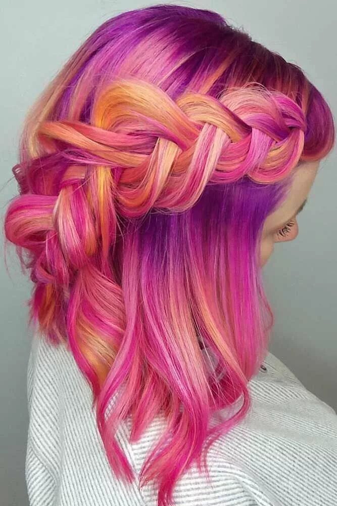 Красивые прически цветные 18 Medium Length Hairstyles for Thick Hair Bright hair, Hair styles, Hair color 