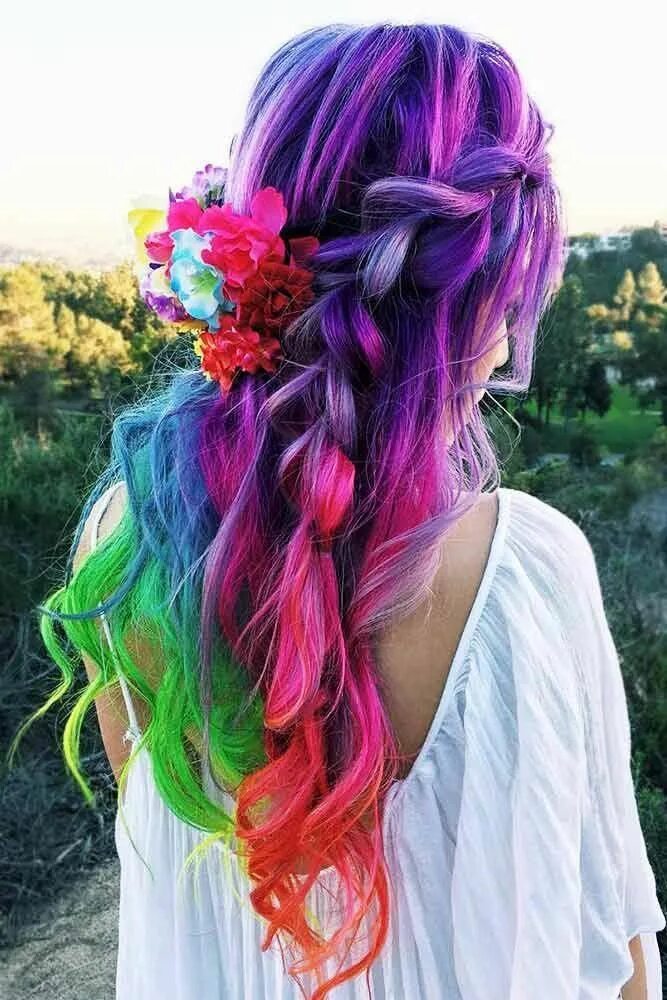 Красивые прически цветные #Wantthesame in 2019 Hair styles, Mermaid hair, Multicolored hair