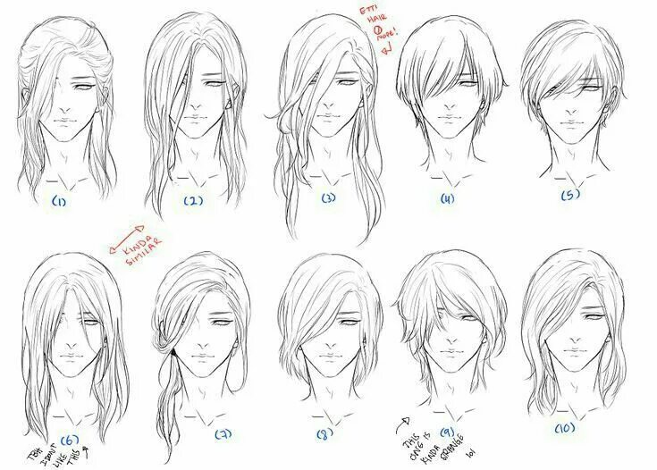 Красивые прически тутор Pin on Referência para desenho Hair sketch, Anime hair, Sketches