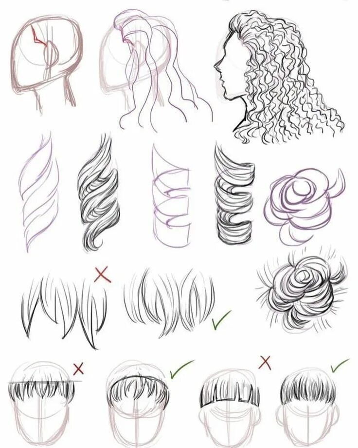 Красивые прически туториал Art Tutorial, sketch, do don‘t Pixel art tutorial, Sketches, Art drawings