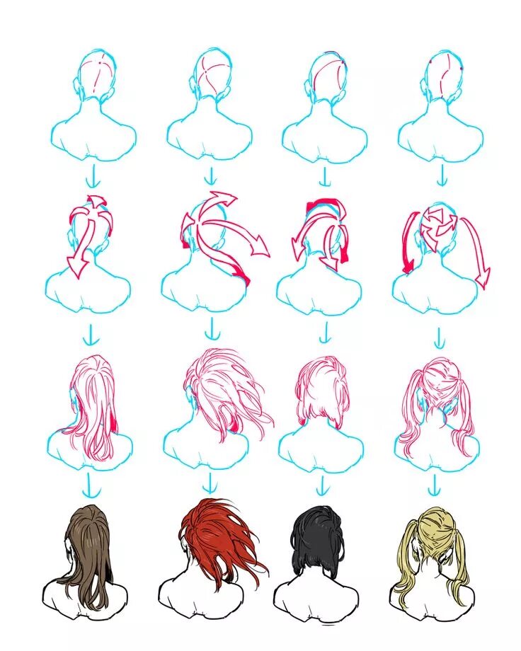 Красивые прически туториал references Drawing tutorial, Anime art tutorial, Drawing artwork