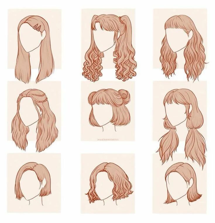 Красивые прически туториал Hair style for school How to draw hair, Girl hair drawing, Drawing hair tutorial