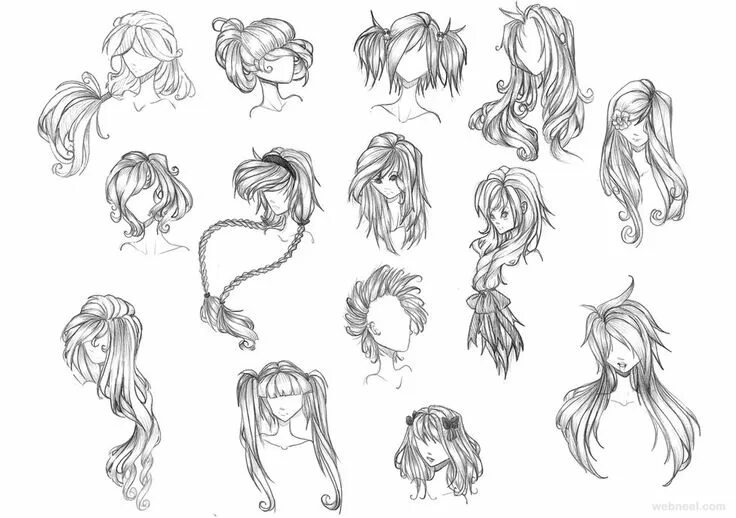 Красивые прически туториал How to Draw Anime Tutorial with Beautiful Anime Character Drawings Anime hair, A