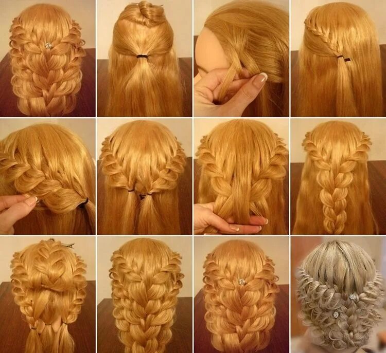 Красивые прически уроки Gorgeous Overlapping Braids Hairstyle for Brides Long hair styles, Braided haird